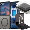 Etui na telefon Samsung Galaxy Z Flip7 Czarne Oxygen MAGSafe + Super Folia