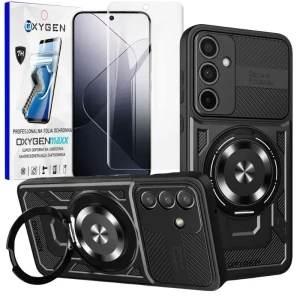 Etui na telefon Samsung Galaxy S25 FE Oxygen RR MAGSafe Czarne + Super Folia