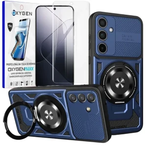 Etui na telefon Samsung Galaxy S25 FE Oxygen RR MAGSafe Niebieskie + Super Folia