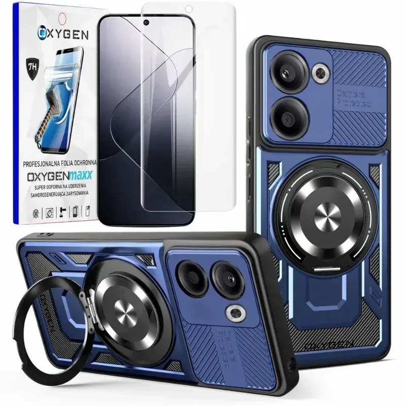 Etui na telefon Oppo Reno14 FS Oxygen RR MAGSafe Niebieskie + Super Folia