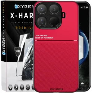 Etui na telefon Xiaomi 15T PRO Czerwone Oxygen IQS + Szkło Hartowane X-HARD