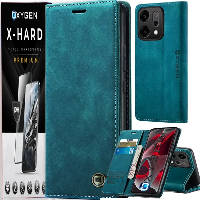 Etui na telefon Oppo Reno14 PRO Morskie Oxygen BooK + Szkło Hartowane X-HARD