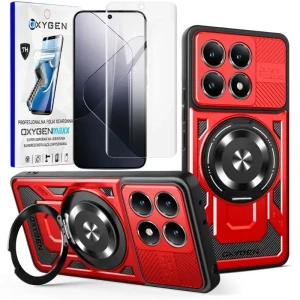 Etui na telefon Xiaomi 15T Oxygen RR MAGSafe Czerwone + Super Folia