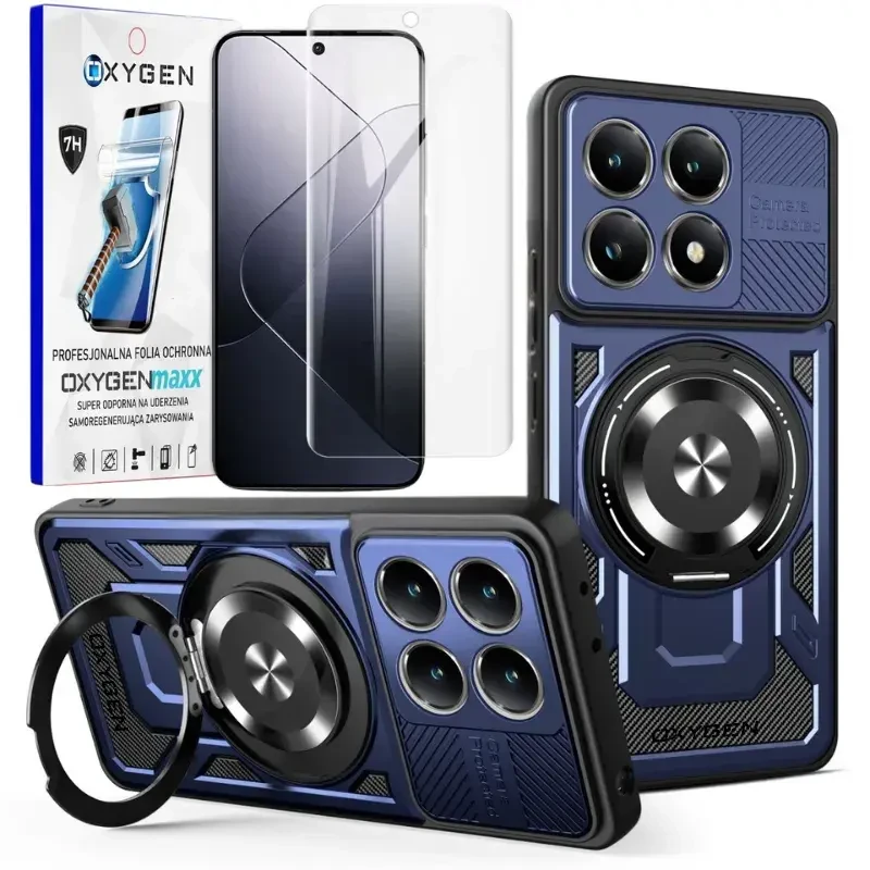 Etui na telefon Xiaomi 15T Oxygen RR MAGSafe Niebieskie + Super Folia