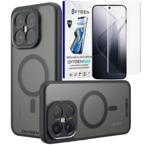 Etui na telefon Xiaomi 15T Czarne Oxygen MAGSafe + Super Folia