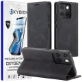 Etui na telefon Motorola EDGE 70 Czarne Oxygen BooK + Super Folia