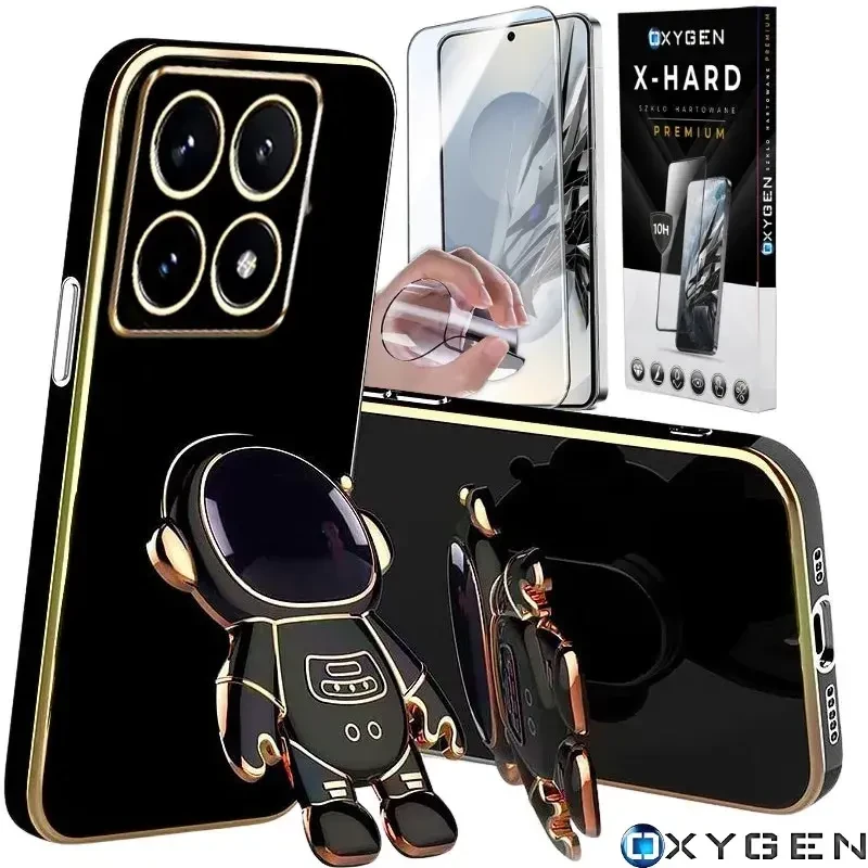 Etui na telefon Xiaomi 15T Czarne Oxygen Astro + Szkło Hartowane X-HARD