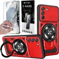 Etui na telefon Samsung Galaxy S25 FE Czerwone Oxygen RR MAGSafe + Szkło Hartowane X-HARD