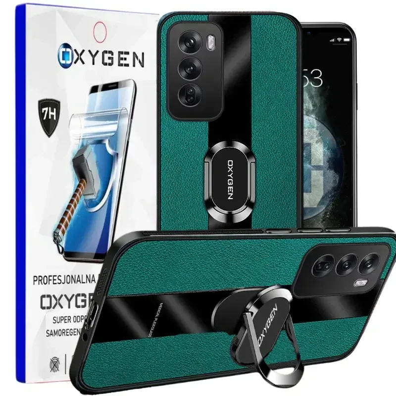 Etui na telefon Oppo Reno12 PRO Zielone Oxygen Pax + Super Folia