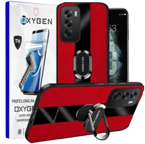 Etui na telefon Oppo Reno12 5G Czerwone Oxygen Pax + Super Folia