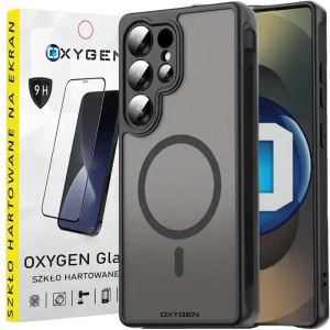 Etui na telefon Samsung Galaxy S25 ULTRA Oxygen MAGSafe Czarne + Szkło PREMIUM