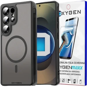 Etui na telefon Samsung Galaxy S25 ULTRA Oxygen MAGSafe Czarne + Super Folia