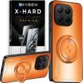 Etui na telefon Xiaomi 15T 5G Pomarańczowe Oxygen LeaS MAGSafe  + Szkło Hartowane X-HARD