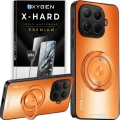 Etui na telefon Xiaomi 15T PRO 5G Pomarańczowe Oxygen LeaS MAGSafe  + Szkło Hartowane X-HARD