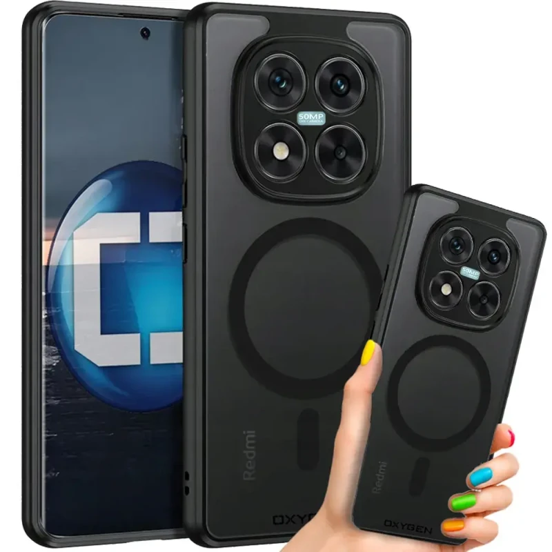 Etui na telefon Xiaomi Redmi Note 15 PRO PLUS 5G Czarne Oxygen MAGSafe