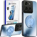 Etui na telefon Motorola EDGE 60 Niebieskie Oxygen LeaS MAGSafe  + Super Folia