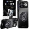 Etui na telefon  Xiaomi Poco F8 Ultra Czarne Oxygen LeaS MAGSafe + Szkło Hartowane X-HARD