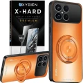 Etui na telefon  Xiaomi Poco F8 PRO Pomarańczowe Oxygen LeaS MAGSafe + Szkło Hartowane X-HARD