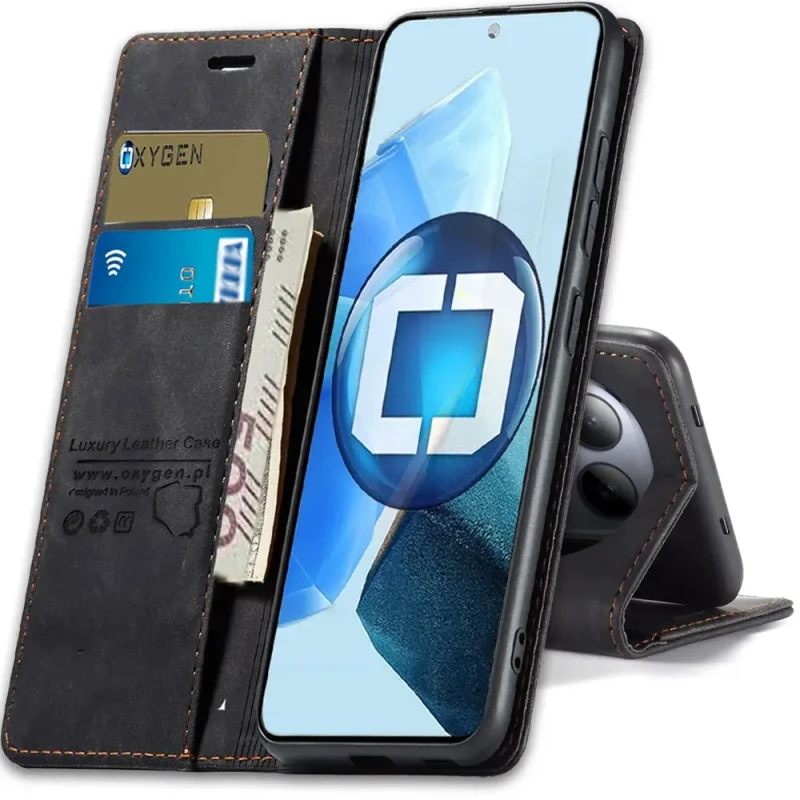 Etui na telefon Xiaomi Redmi Note 15 PRO 5G Czarne Oxygen BooK