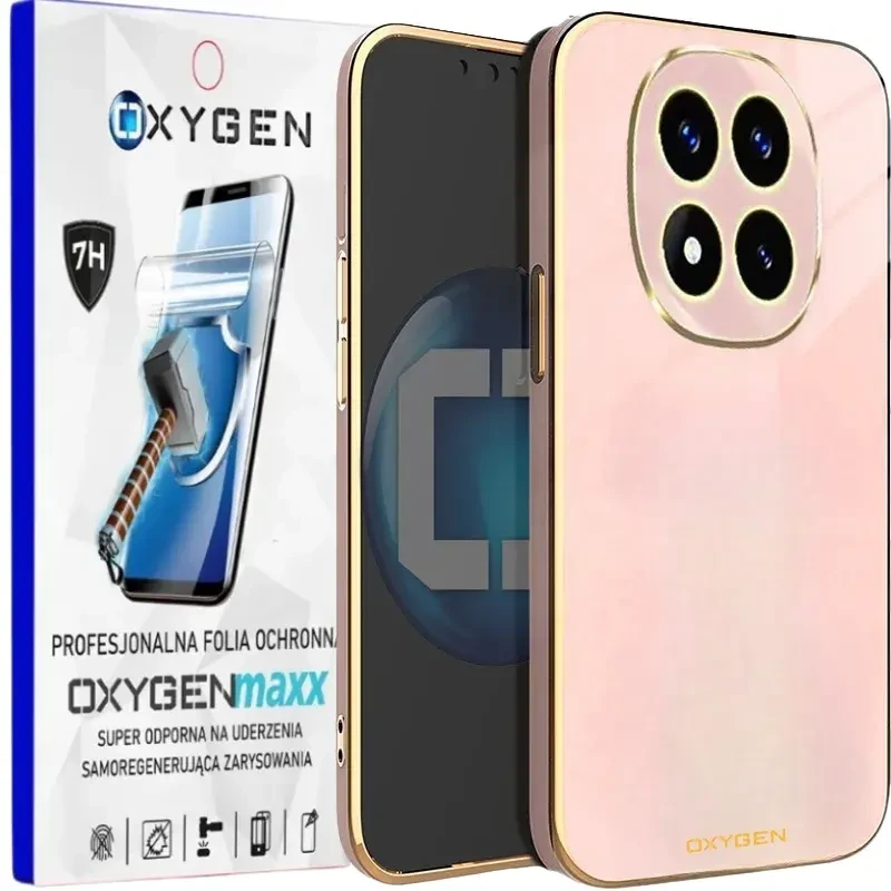Etui na telefon Xiaomi Redmi Note 15 PRO PLUS Oxygen GLOW Różowe + Super Folia