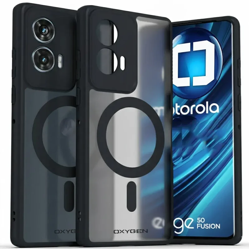 Etui na telefon Motorola Edge 50 Fusion Czarne Oxygen MAGSafe
