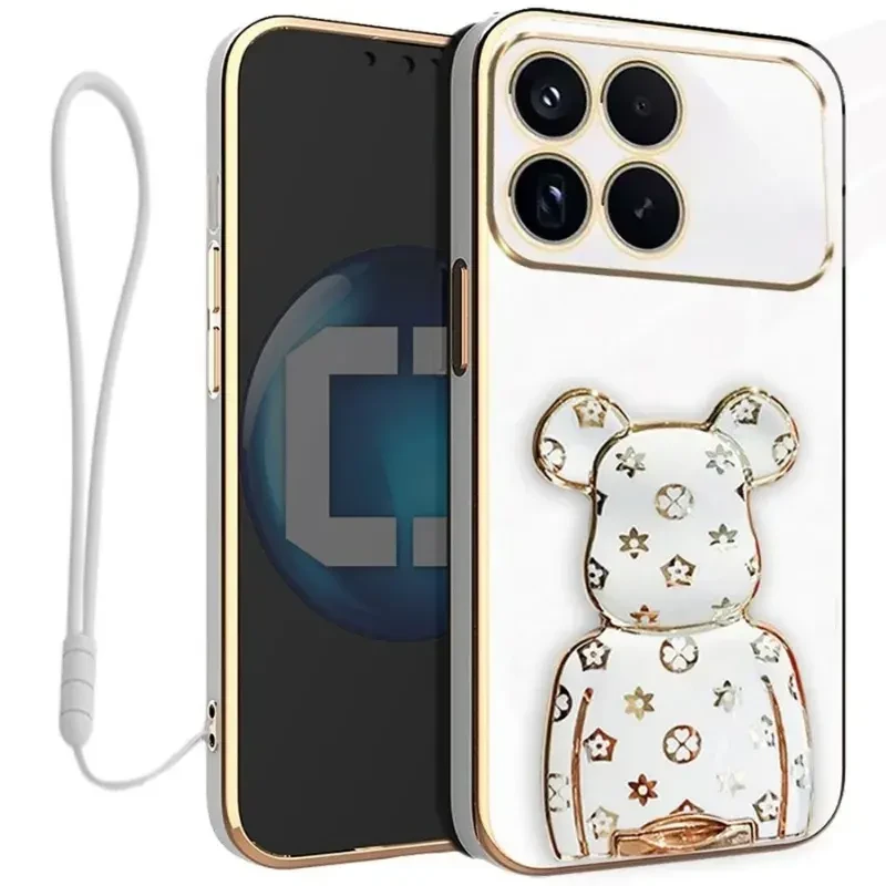 Etui na telefon Xiaomi Poco F8 Pro Białe Oxygen BeaR + Uchwyt + Smycz