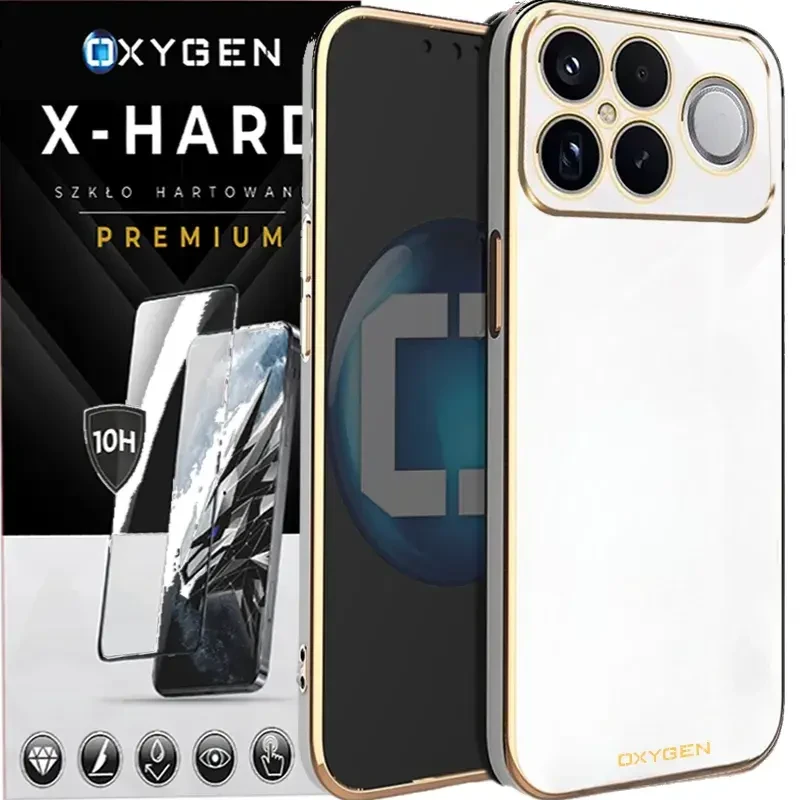 Etui na telefon Xiaomi Poco F8 Ultra Oxygen GLOW Białe + Szkło Hartowane X-HARD
