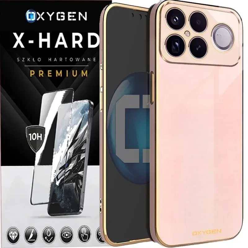 Etui na telefon Xiaomi Poco F8 Ultra Oxygen GLOW Różowe + Szkło Hartowane X-HARD