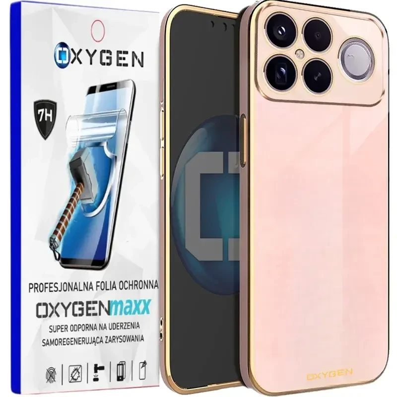 Etui na telefon Xiaomi Poco F8 Ultra Oxygen GLOW Różowe + Super Folia