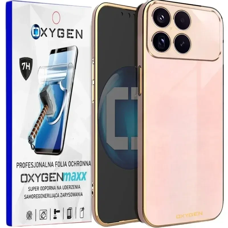 Etui na telefon Xiaomi Poco F8 Pro Oxygen GLOW Różowe + Super Folia