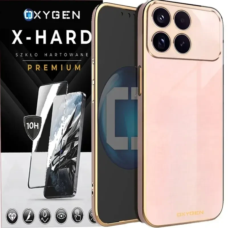 Etui na telefon Xiaomi Poco F8 Pro Oxygen GLOW Różowe + Szkło Hartowane X-HARD