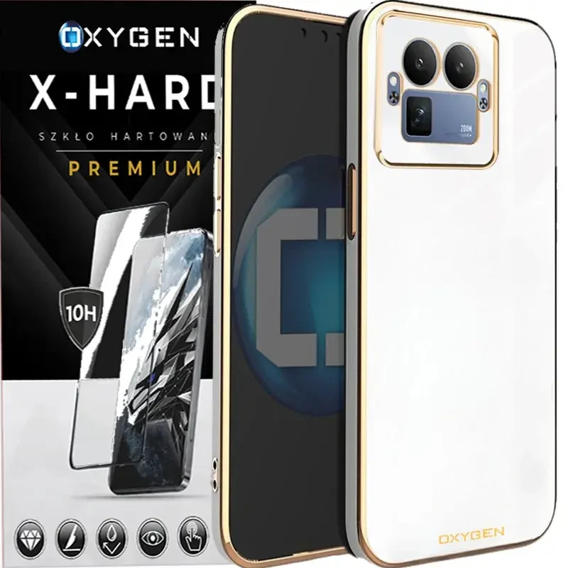 Etui na telefon Realme GT 8 Pro Oxygen GLOW Białe + Szkło Hartowane X-HARD