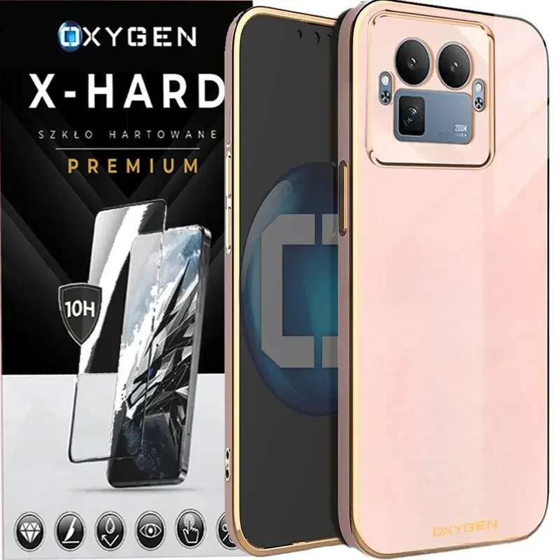 Etui na telefon Realme GT 8 Pro Oxygen GLOW Różowe + Szkło Hartowane X-HARD