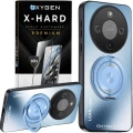 Etui na telefon Honor Magic8 Lite Niebieskie Oxygen LeaS MAGSafe  + Szkło Hartowane X-HARD