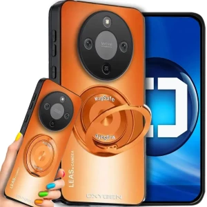 Etui na telefon Honor Magic8 Lite Pomarańczowe Oxygen LeaS MAGSafe