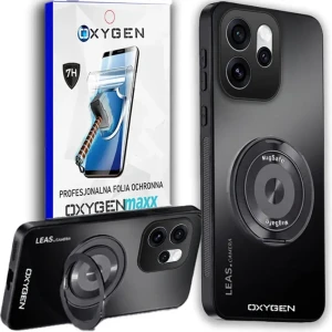 Etui na telefon Oppo Reno15 F/ FS Czarne Oxygen LeaS MAGSafe  + Super Folia