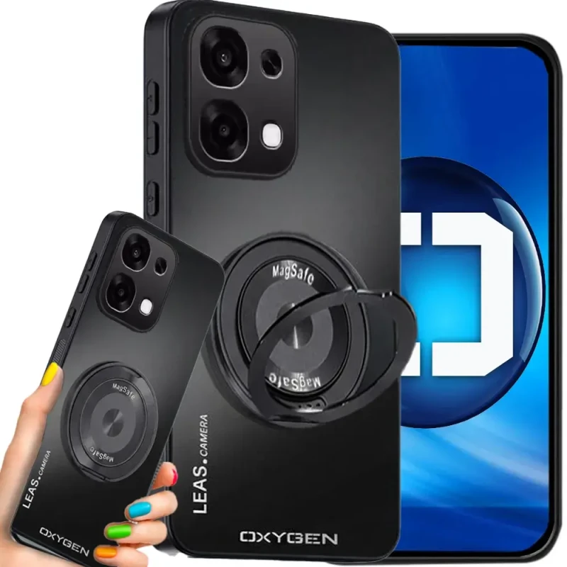 Etui na telefon Oppo A6 Pro Czarne Oxygen LeaS MAGSafe