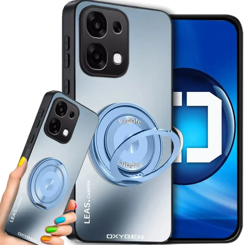 Etui na telefon Oppo A6 Pro Niebieskie Oxygen LeaS MAGSafe