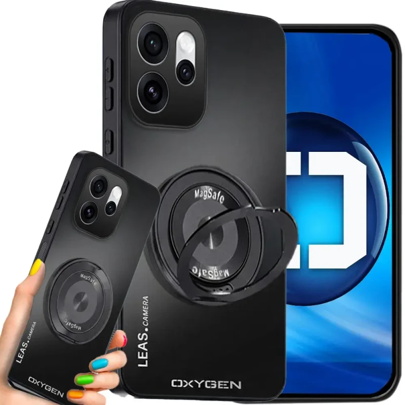 Etui na telefon Oppo Reno15 Pro Max Czarne Oxygen LeaS MAGSafe