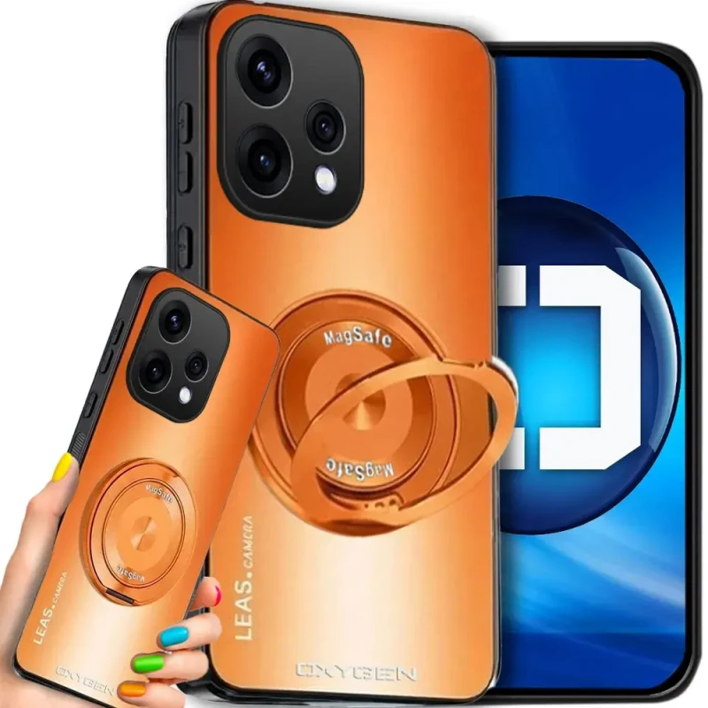 Etui na telefon Oppo Reno15 5G Pomarańczowe Oxygen LeaS MAGSafe