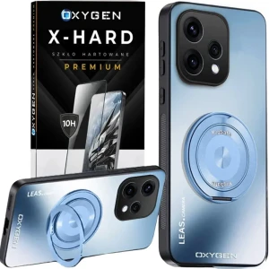 Etui na telefon Oppo Reno15 5G Niebieskie Oxygen LeaS MAGSafe  + Szkło Hartowane X-HARD