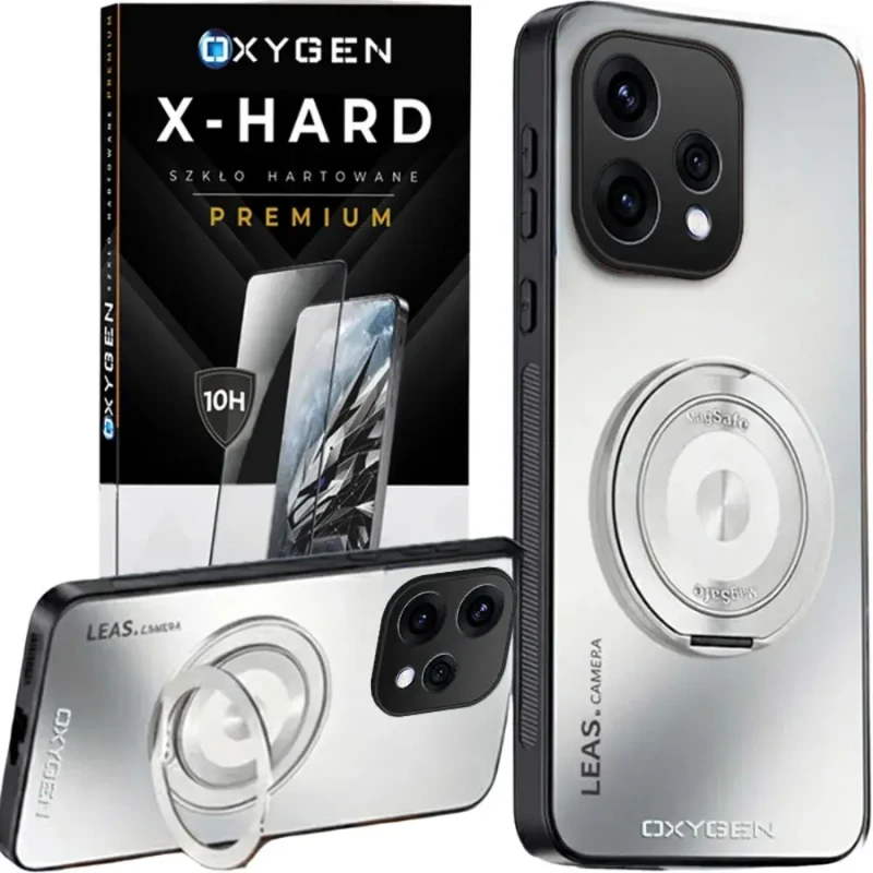 Etui na telefon Oppo Reno15 5G Białe Oxygen LeaS MAGSafe  + Szkło Hartowane X-HARD