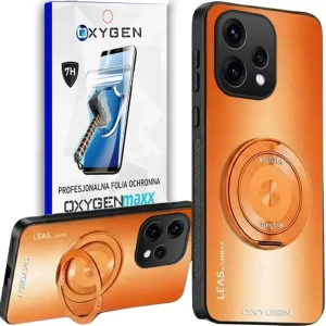 Etui na telefon Oppo Reno15 5G Pomarańczowe Oxygen LeaS MAGSafe  + Super Folia 