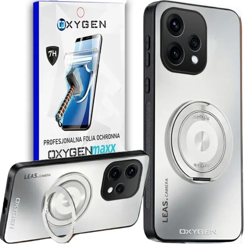 Etui na telefon Oppo Reno15 5G Białe Oxygen LeaS MAGSafe  + Super Folia