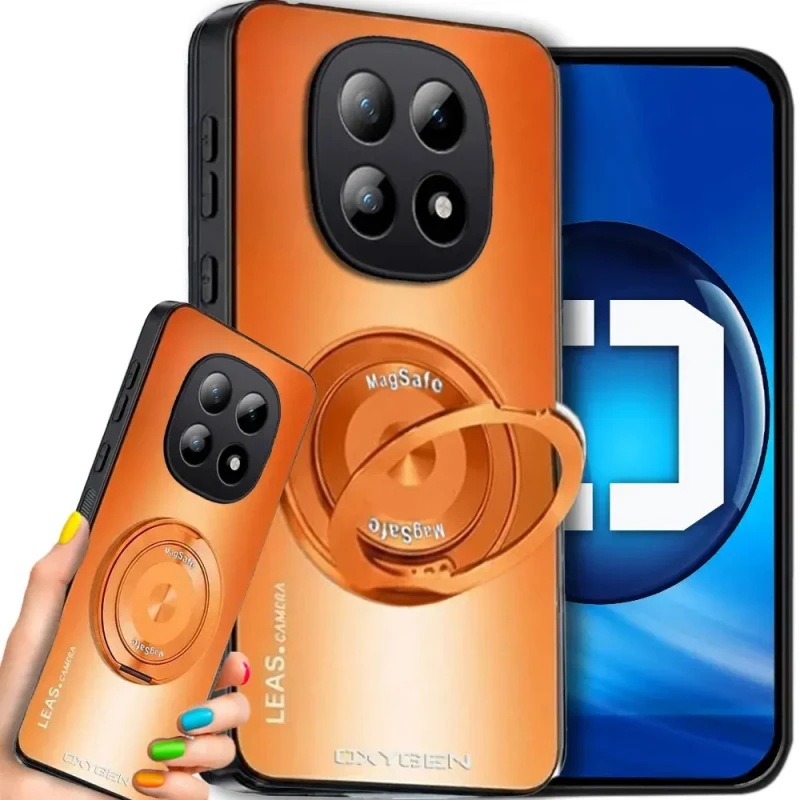 Etui na telefon Xiaomi Redmi Note 15 4G Pomarańczowe Oxygen LeaS MAGSafe