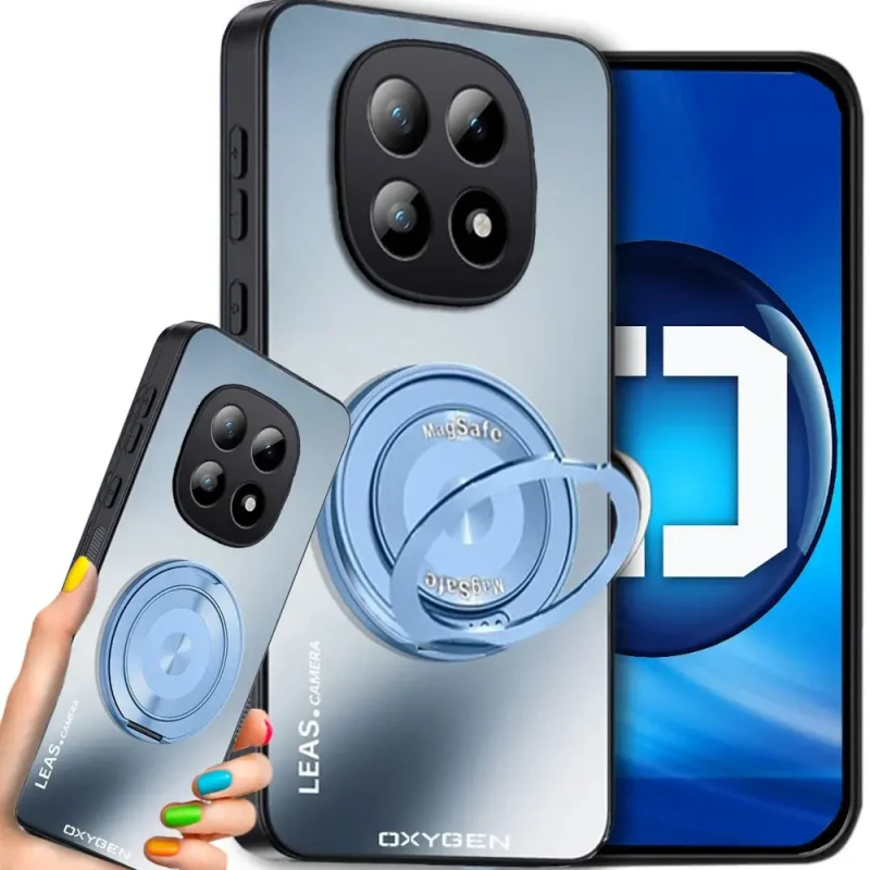 Etui na telefon Xiaomi Redmi Note 15 4G Niebieskie Oxygen LeaS MAGSafe