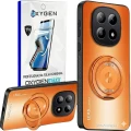 Etui na telefon Xiaomi Redmi Note 15 4G Pomarańczowe Oxygen LeaS MAGSafe  + Super Folia