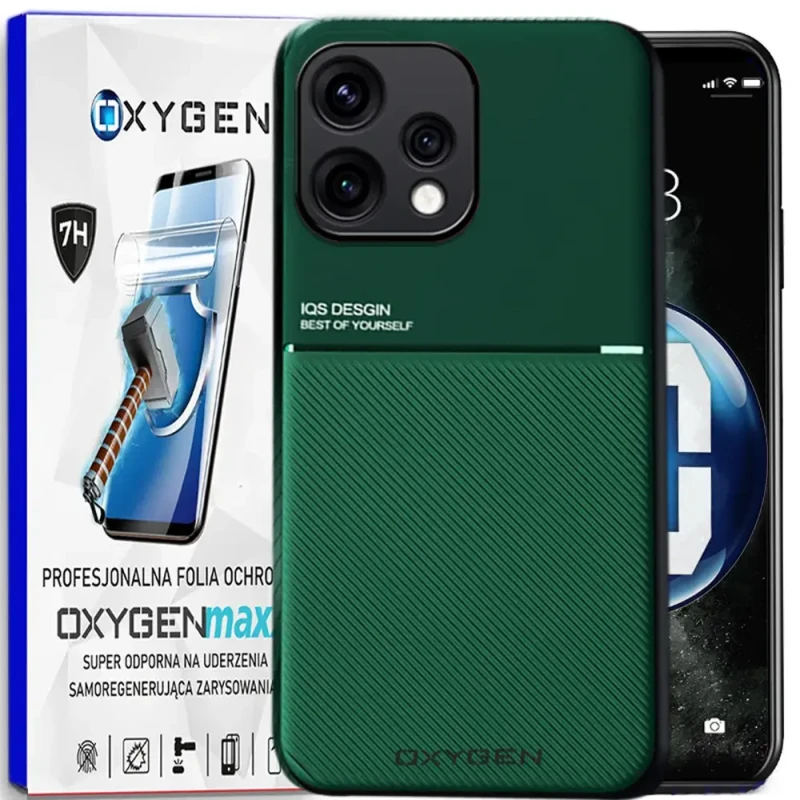 Etui na telefon Oppo Reno15 5G Zielone Oxygen IQS + Super Folia