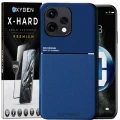Etui na telefon Oppo Reno15 5G Niebieskie Oxygen IQS + Szkło Hartowane X-HARD