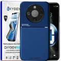 Etui na telefon Honor Magic8 Lite Niebieskie Oxygen IQS + Super Folia